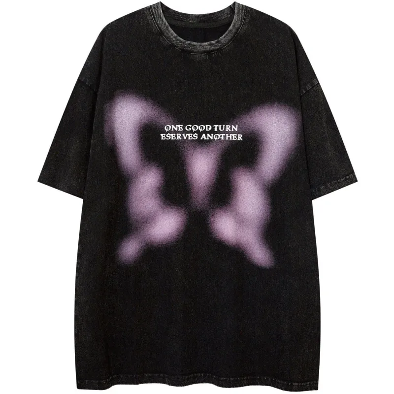 Unreal Butterfly Washed Graphic T-Shirt sold by Yugen Theory