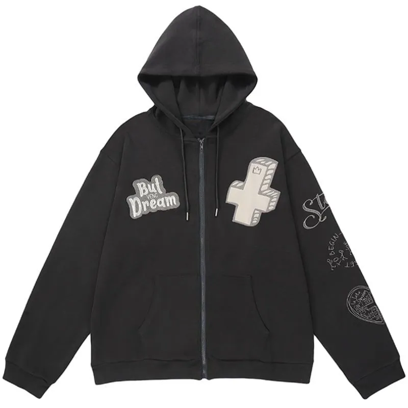 Comfy Full Zip Hoodie Cross sold by Yugen Theory