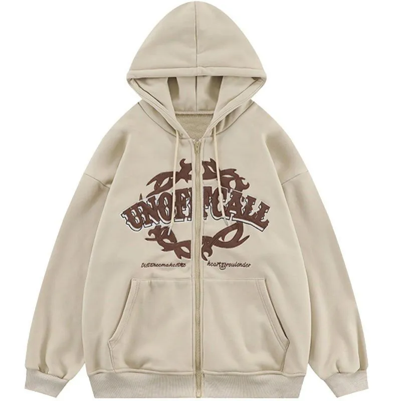 Fleece Zip Up Hoodie Unoffcall sold by Yugen Theory