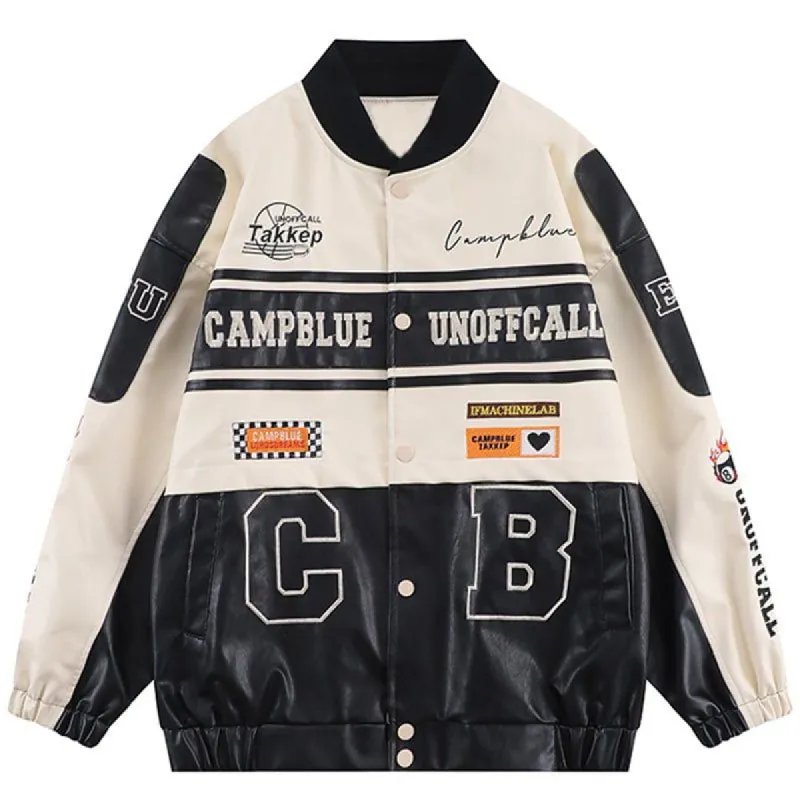 Leather Racing Jacket Campblue sold by Yugen Theory