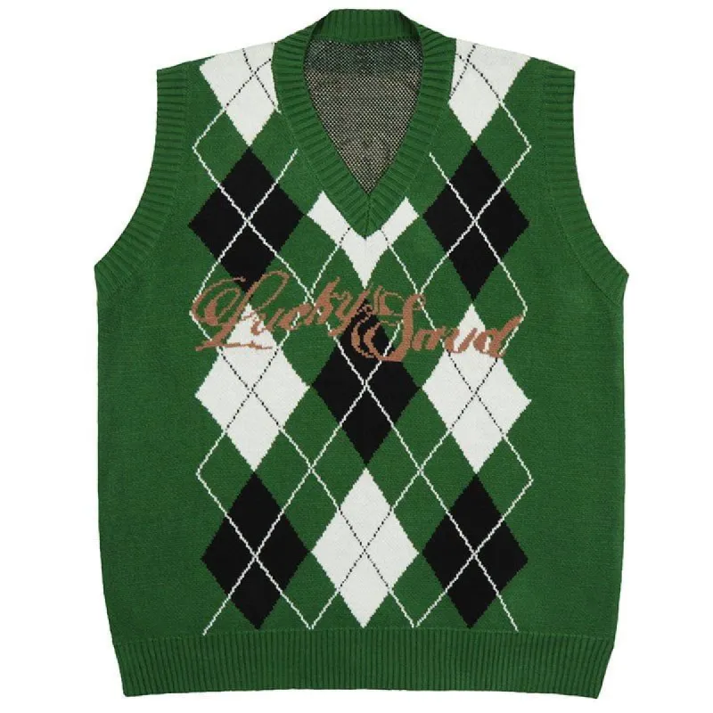 Argyle Knit Sweater Vest S sold by Yugen Theory