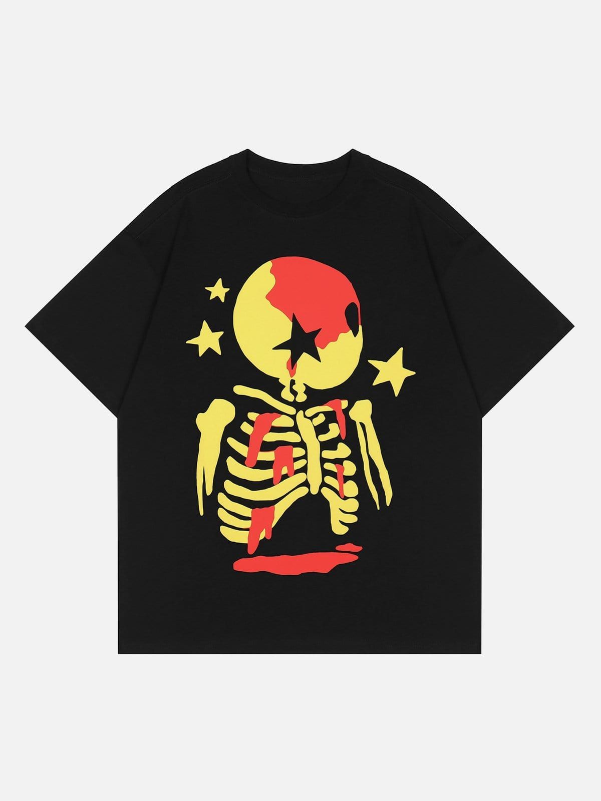Cartoon Skeleton Graphic T-Shirt sold by Yugen Theory