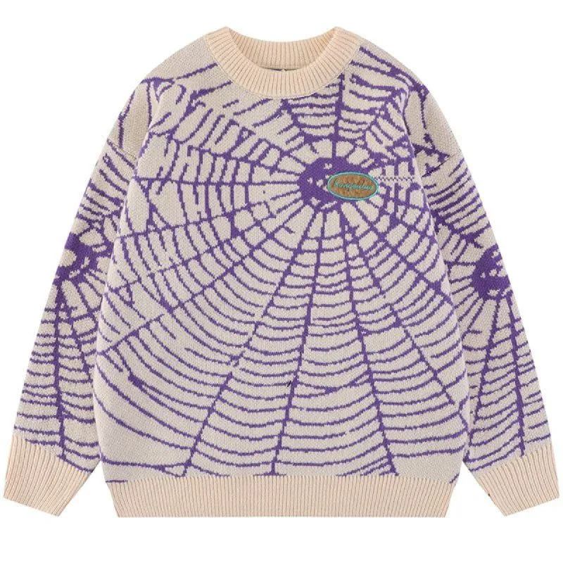 Warm Knit Sweater Spider Web sold by Yugen Theory