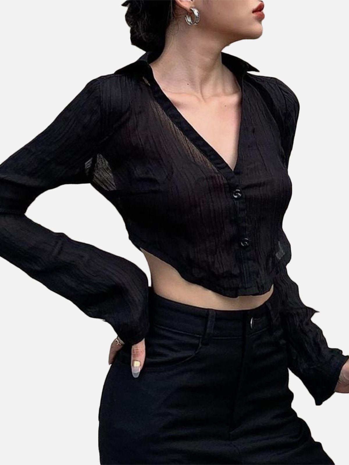Sexy Lace-up Long Sleeve T Shirt sold by Yugen Theory product image thumbnail 2