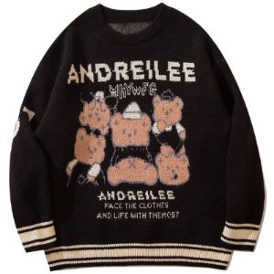 Lazy Jacquard Sweater Andreilee Bear sold by Yugen Theory