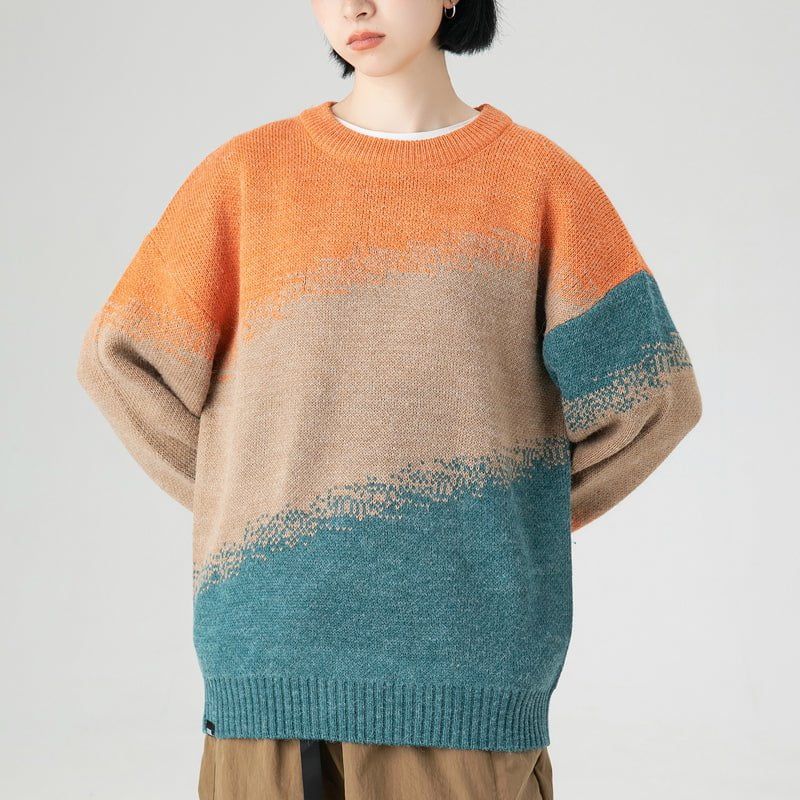 Vintage Knitted Sweater Color Block sold by Yugen Theory product image thumbnail 3