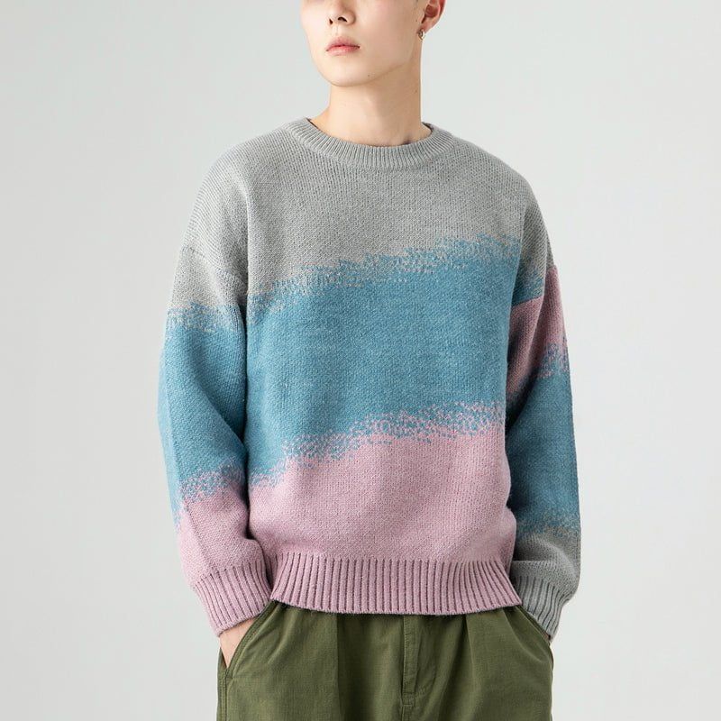 Vintage Knitted Sweater Color Block sold by Yugen Theory product image thumbnail 4