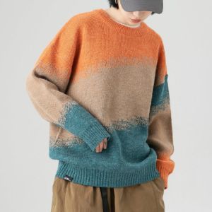 Vintage Knitted Sweater Color Block sold by Yugen Theory