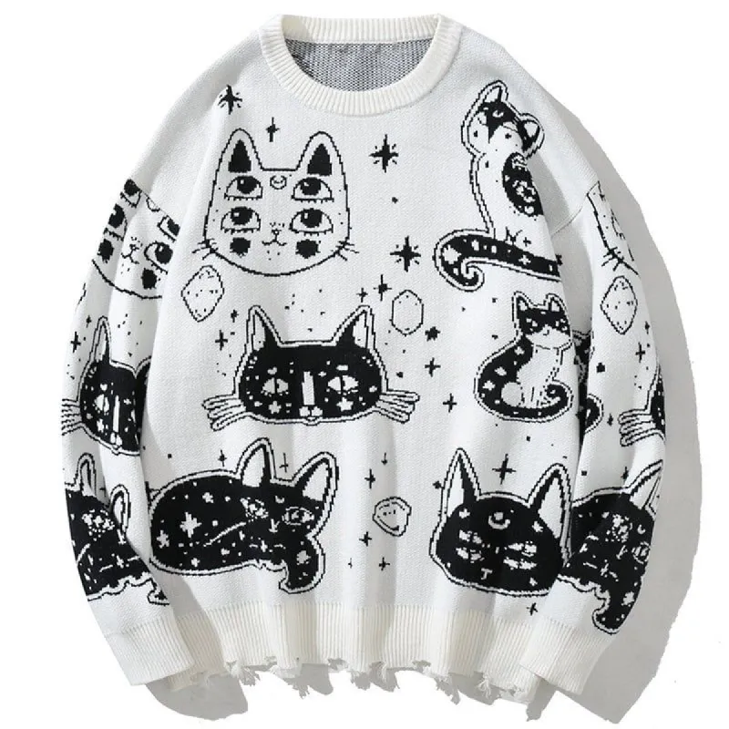 Cozy Pullover Sweater Full Cat sold by Yugen Theory