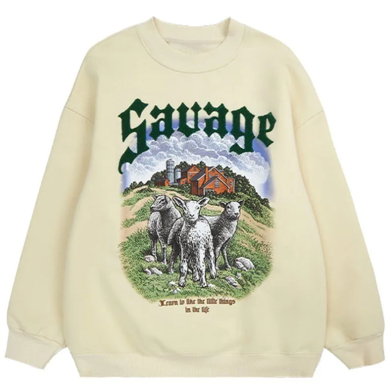 Fall Pullover Sweatshirt Sheep sold by Yugen Theory