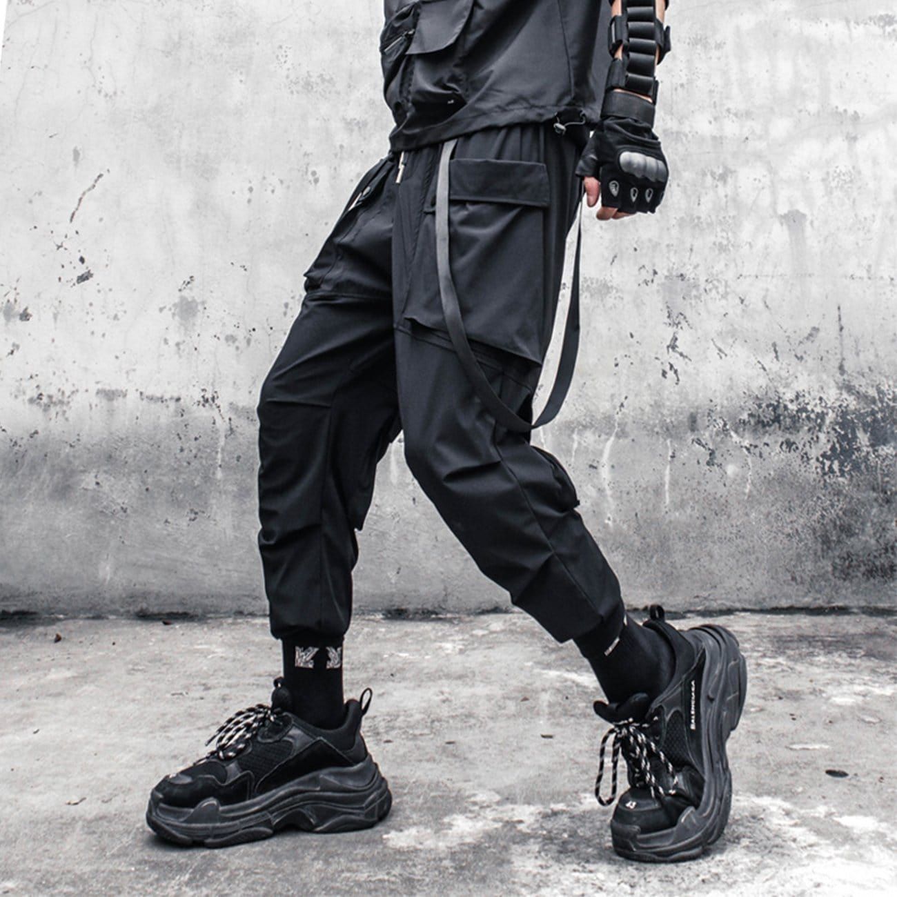 Functional Pleated Ribbons Cargo Pants sold by Yugen Theory product image thumbnail 3