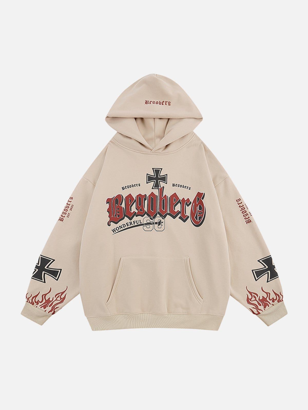 Flame Cross Print Hoodie sold by Yugen Theory product image thumbnail 3
