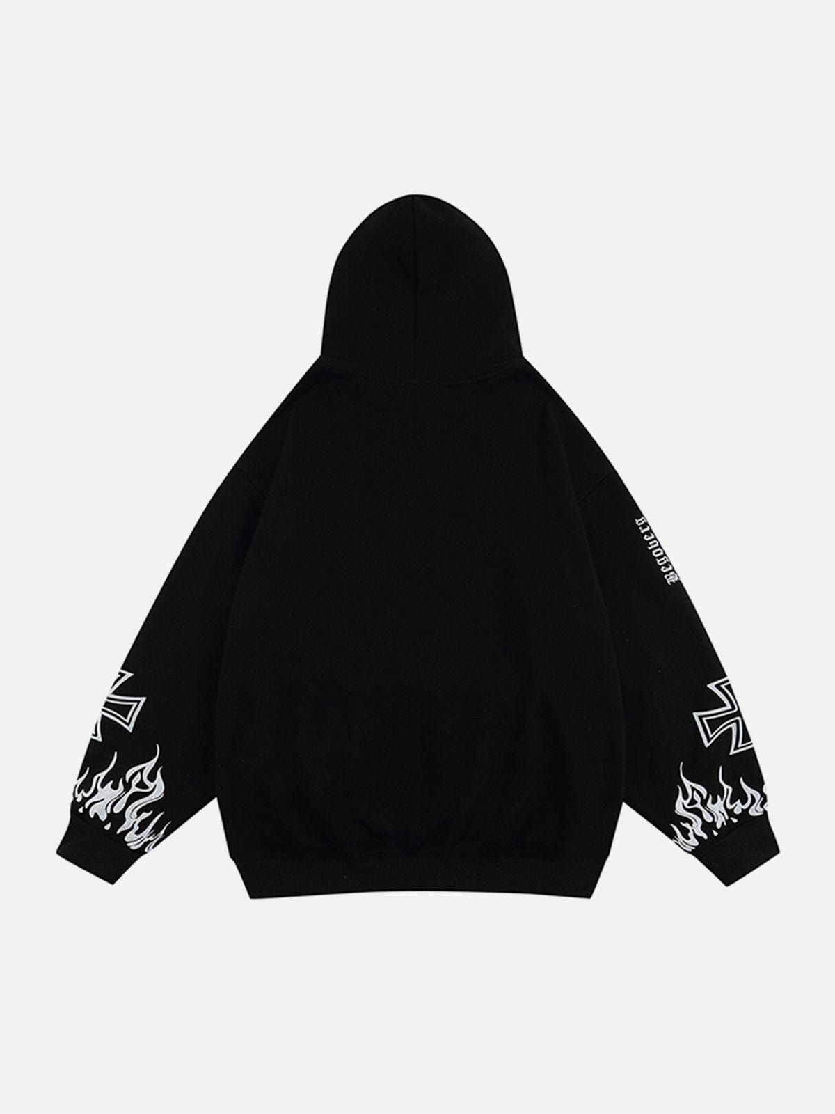 Flame Cross Print Hoodie sold by Yugen Theory product image thumbnail 2