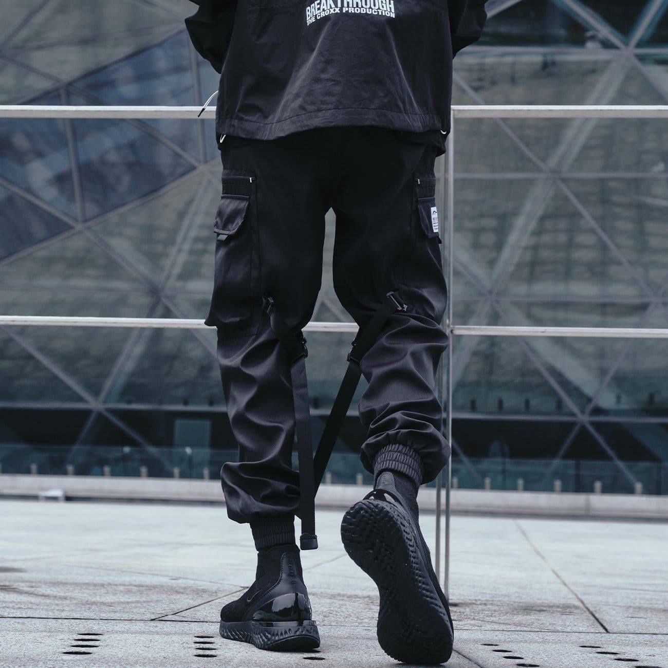 Dark Combat Ribbons Zip Up Pockets Cargo Pants sold by Yugen Theory product image thumbnail 5