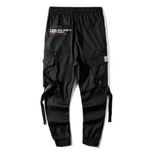 Dark Combat Ribbons Zip Up Pockets Cargo Pants sold by Yugen Theory