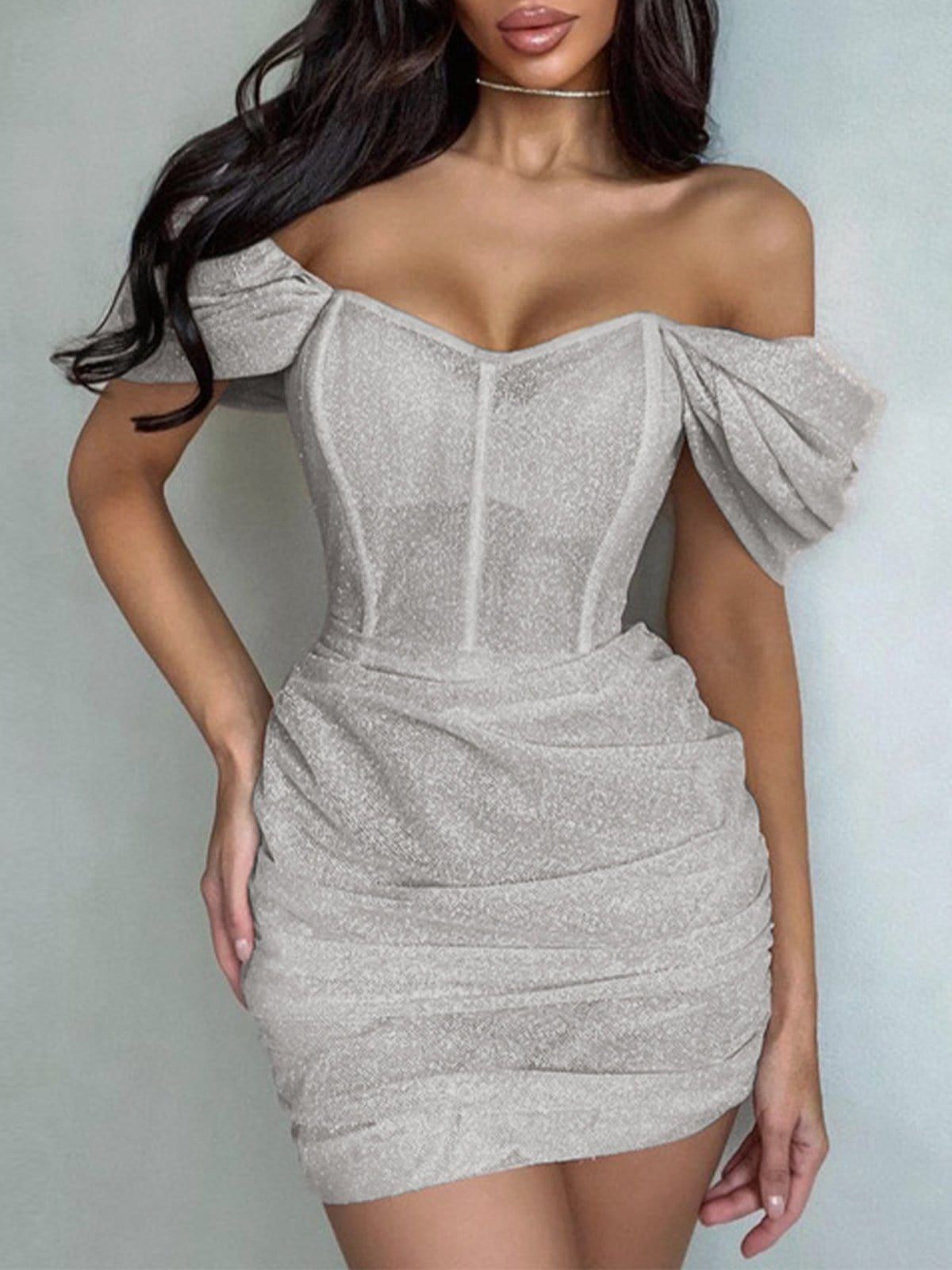 Draped Sleeve Solid Dress sold by Yugen Theory product image thumbnail 4