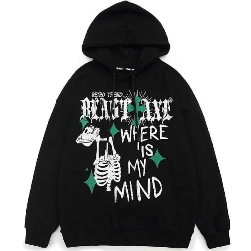 Oversize Pullover Hoodie Skeleton sold by Yugen Theory