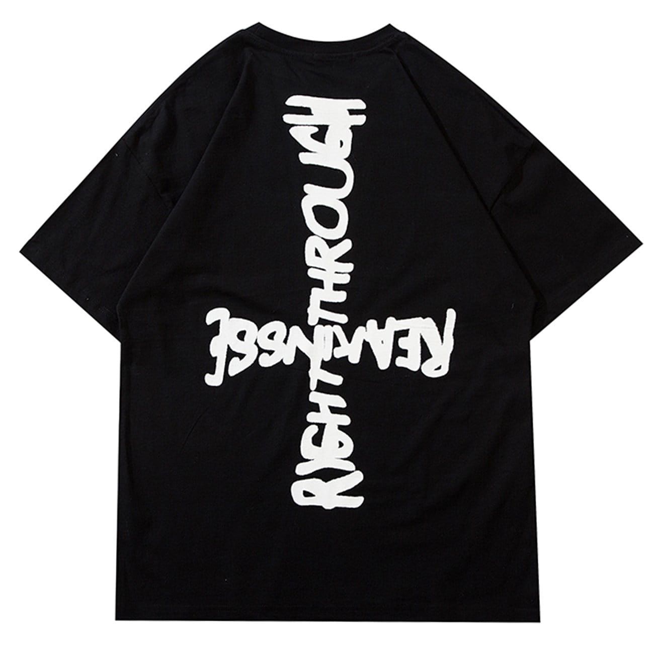 Creative Distressed Print T-Shirt sold by Yugen Theory product image thumbnail 2