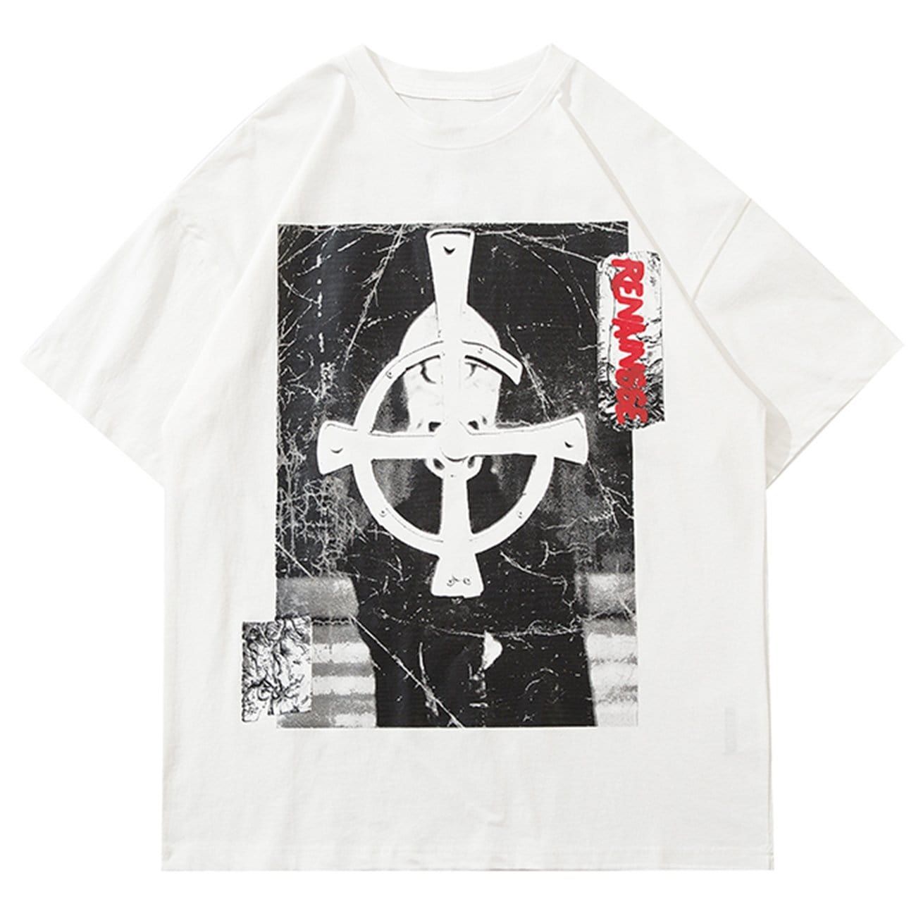 Creative Distressed Print T-Shirt sold by Yugen Theory product image thumbnail 3