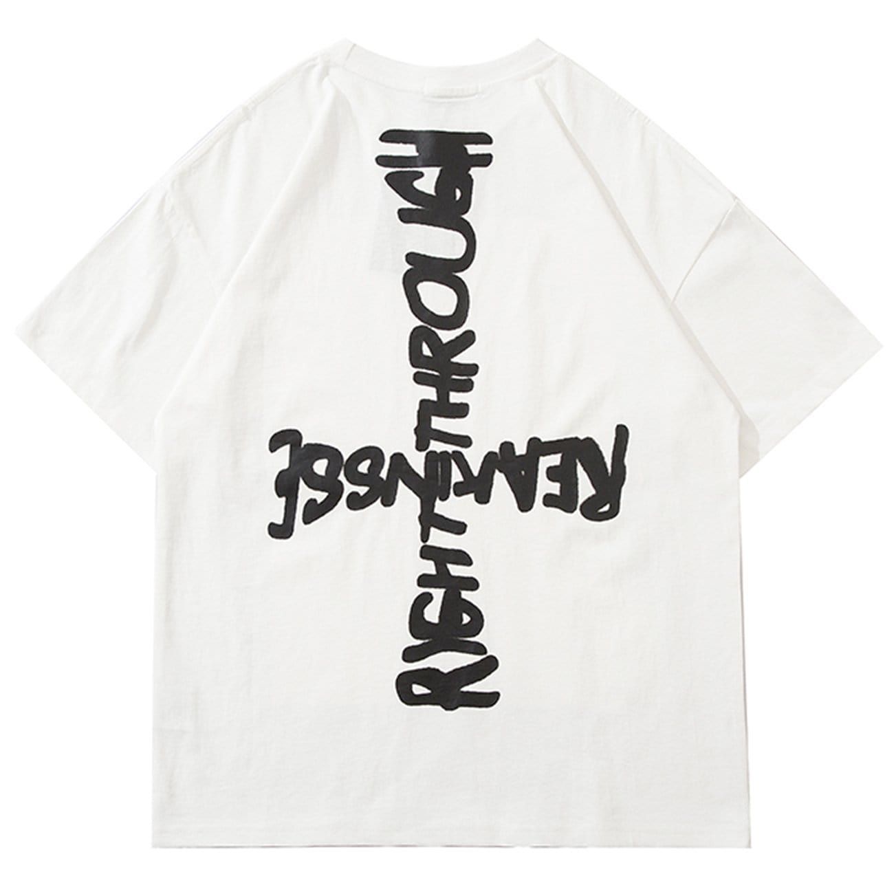 Creative Distressed Print T-Shirt sold by Yugen Theory product image thumbnail 4