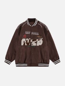 Flocked Letter Varsity Jacket sold by Yugen Theory