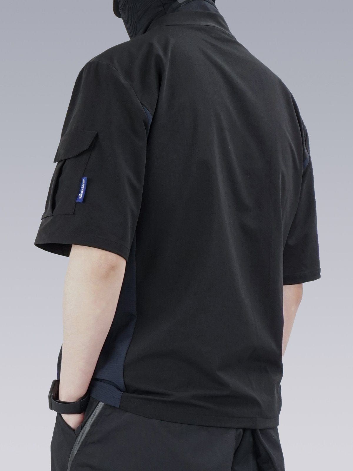 Patchwork Zip Up Function Short Sleeve Shirt sold by Yugen Theory product image thumbnail 3