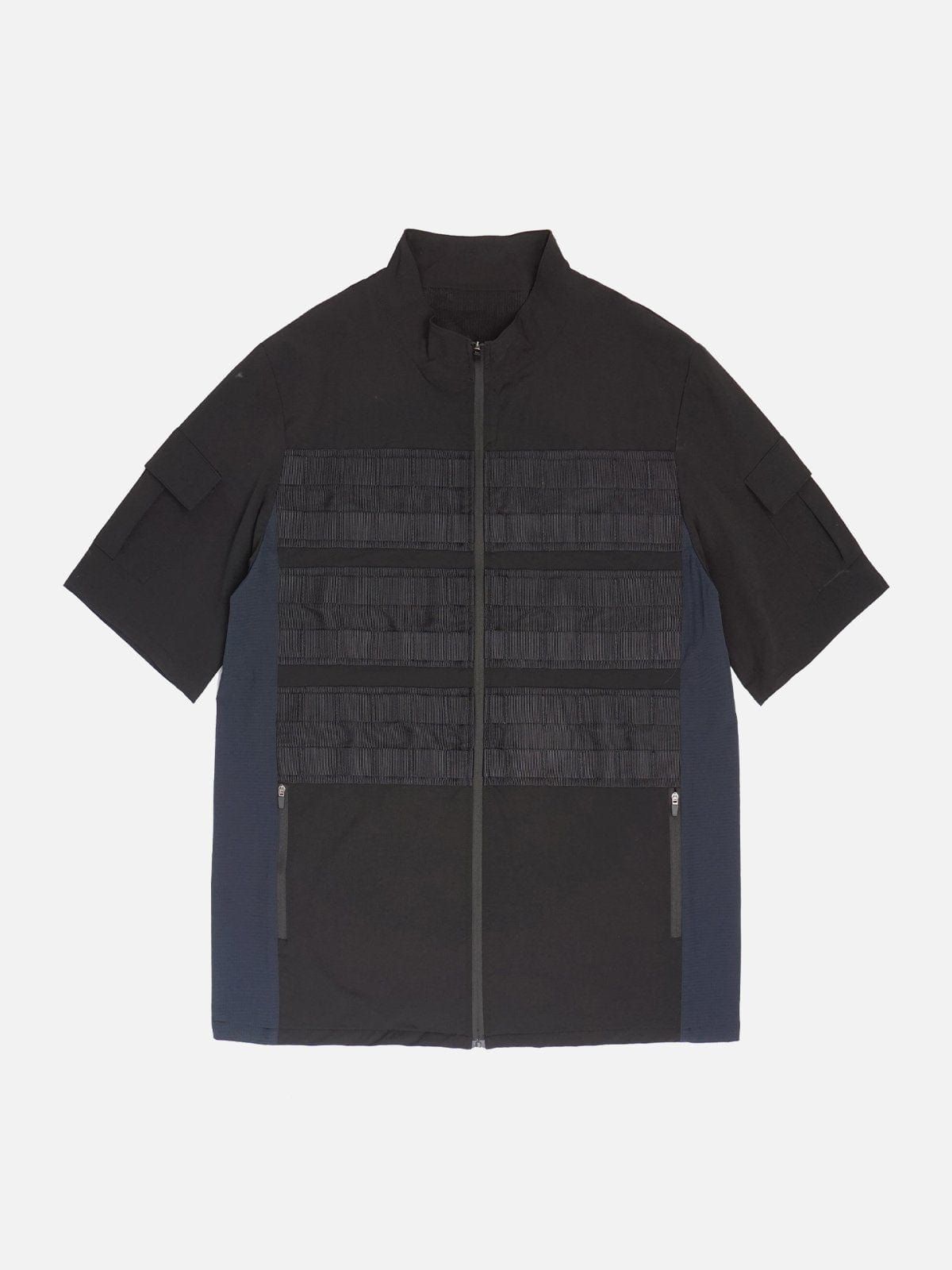Patchwork Zip Up Function Short Sleeve Shirt sold by Yugen Theory product image thumbnail 4