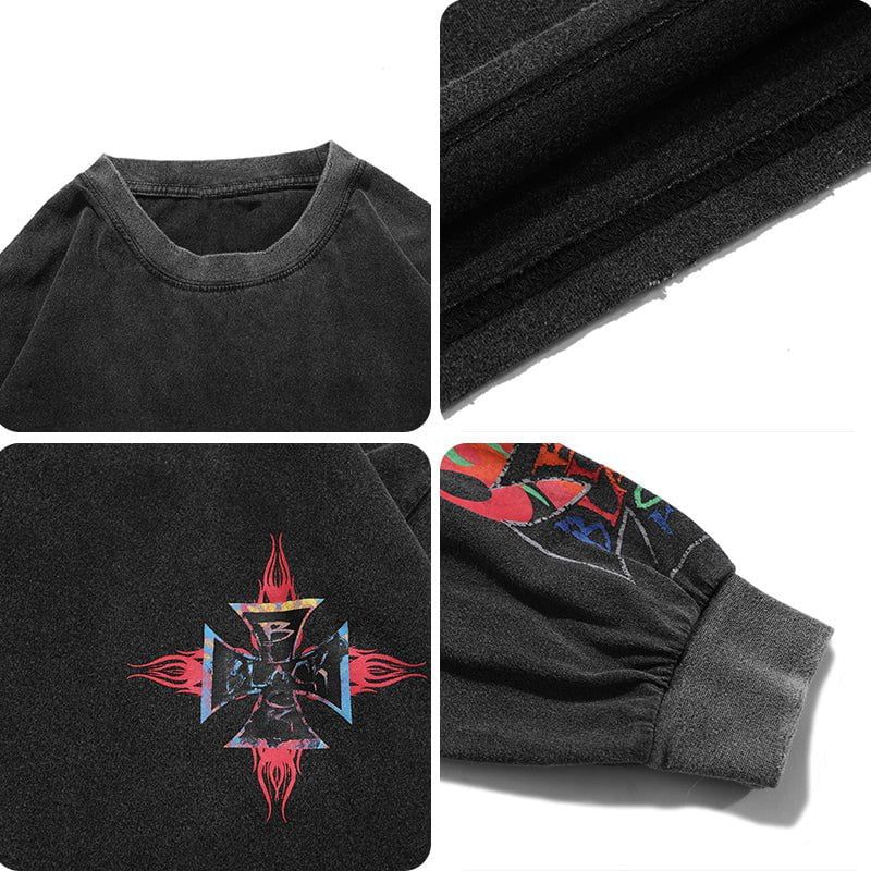 Hip Hop Style L/S Shirt Flame sold by Yugen Theory product image thumbnail 5