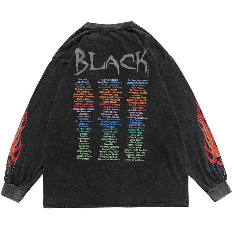 Hip Hop Style L/S Shirt Flame sold by Yugen Theory product image thumbnail 4