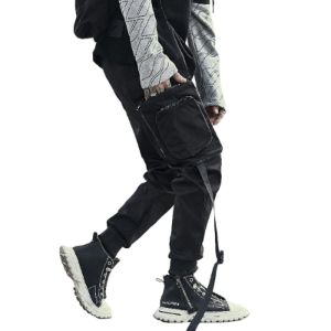 Techwear Ribbons Zipper Pockets Cargo Pants sold by Yugen Theory
