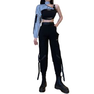 Dark Personalized Belt Ribbons Cargo Pants sold by Yugen Theory