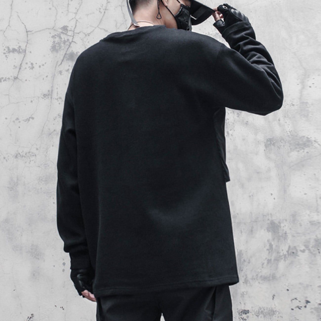 Dark Patchwork Fake Two Sweatshirt sold by Yugen Theory product image thumbnail 4