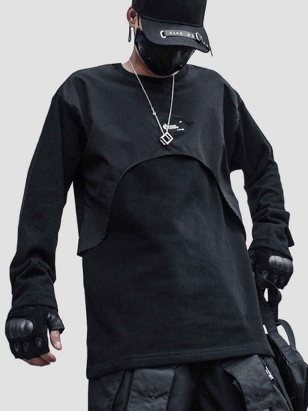 Dark Patchwork Fake Two Sweatshirt sold by Yugen Theory product image thumbnail 2