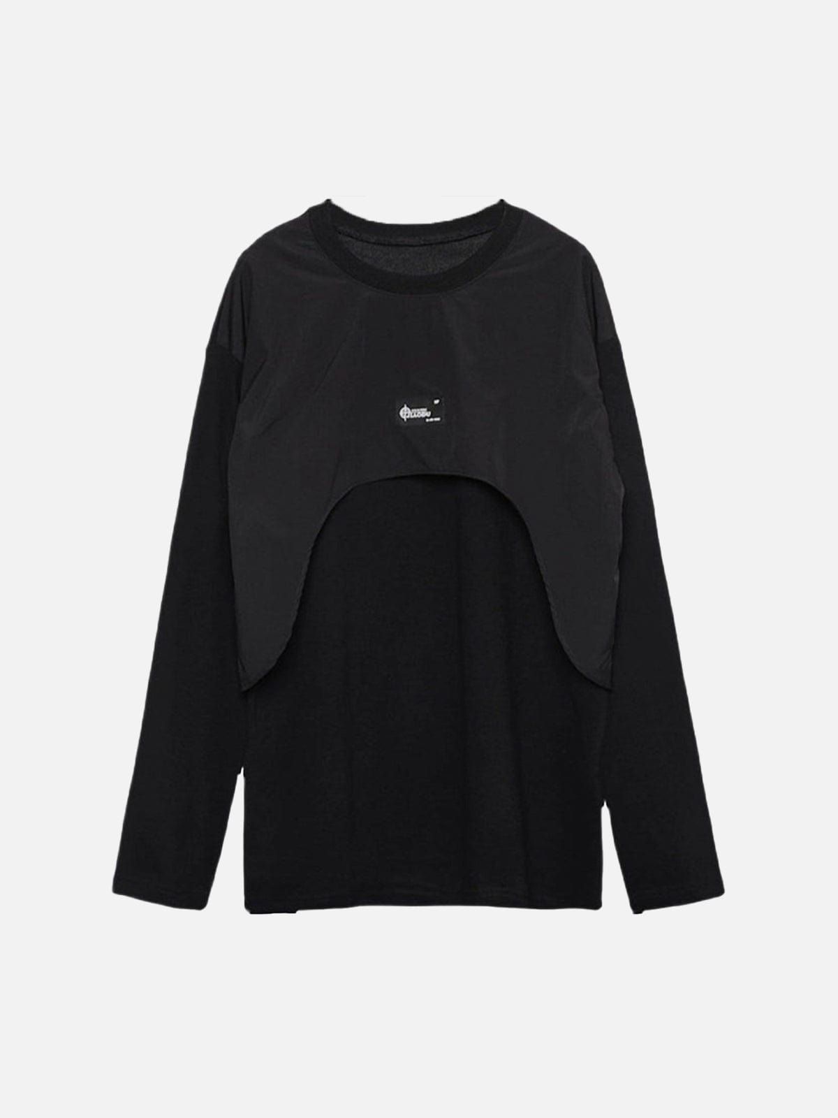 Dark Patchwork Fake Two Sweatshirt sold by Yugen Theory