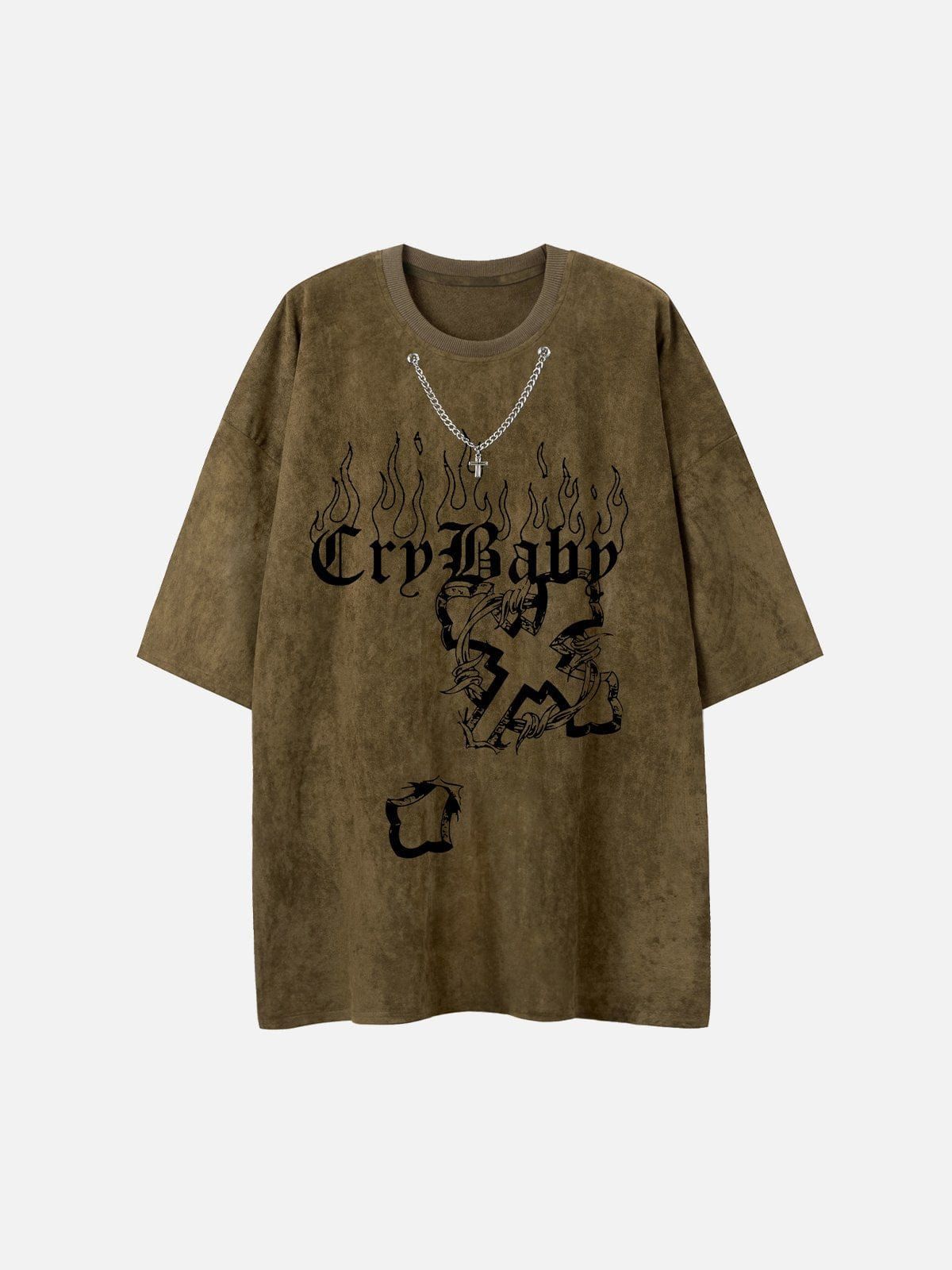 Flame Cross Graphic T-Shirt sold by Yugen Theory product image thumbnail 5