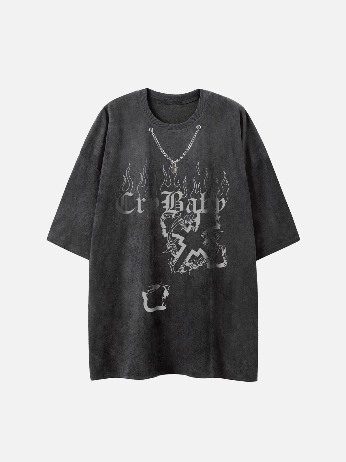 Flame Cross Graphic T-Shirt sold by Yugen Theory product image thumbnail 3