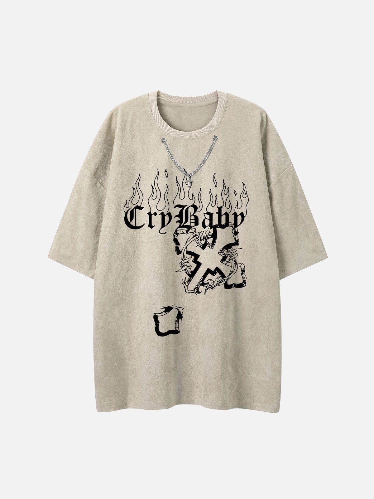 Flame Cross Graphic T-Shirt sold by Yugen Theory product image thumbnail 4