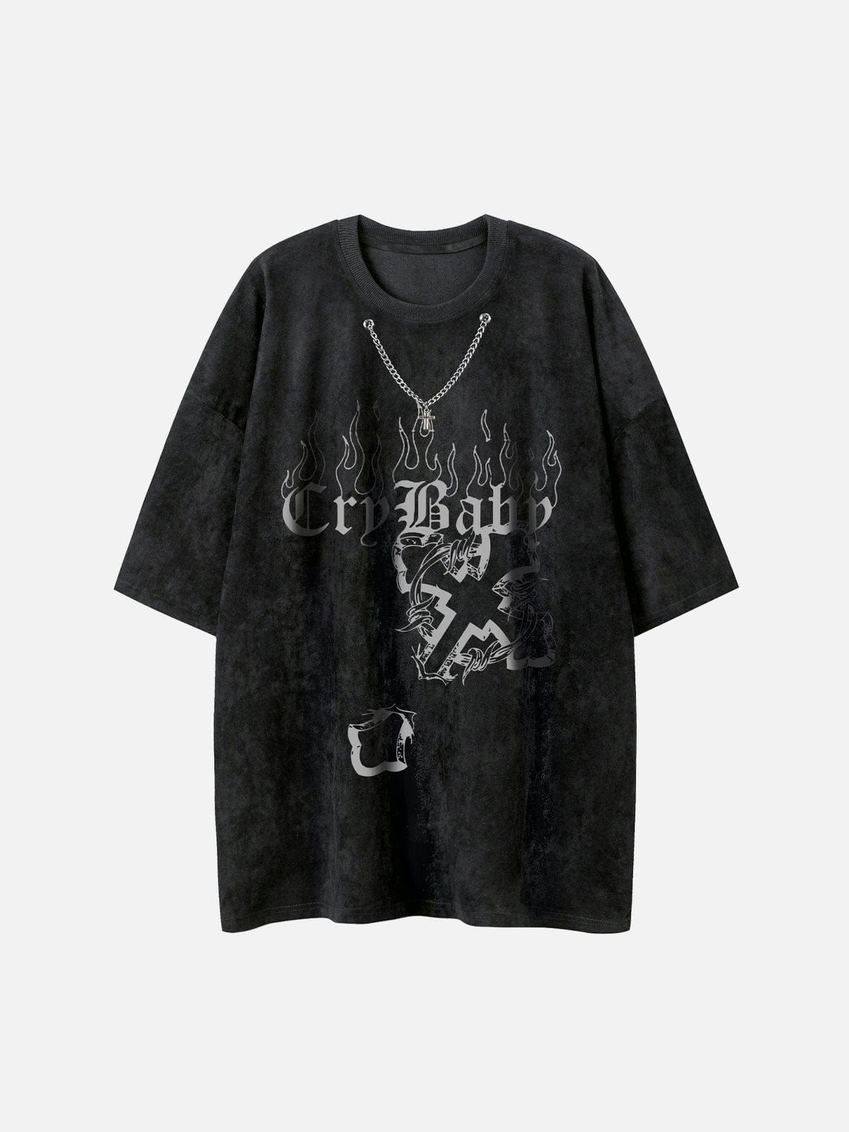 Flame Cross Graphic T-Shirt sold by Yugen Theory