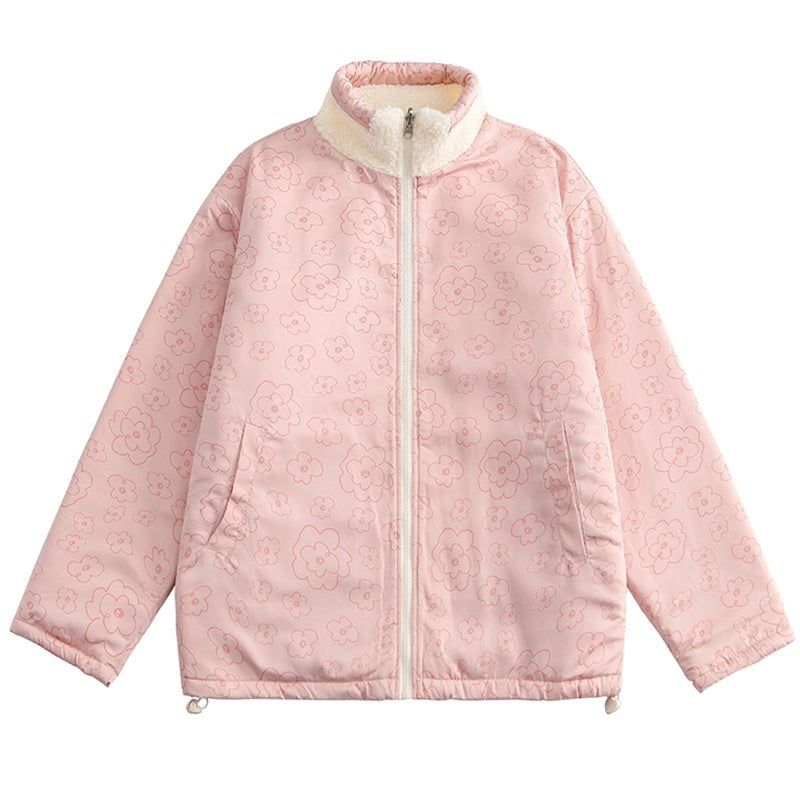 Reversible Lamb Woolen Winter Coat Flowers sold by Yugen Theory product image thumbnail 4