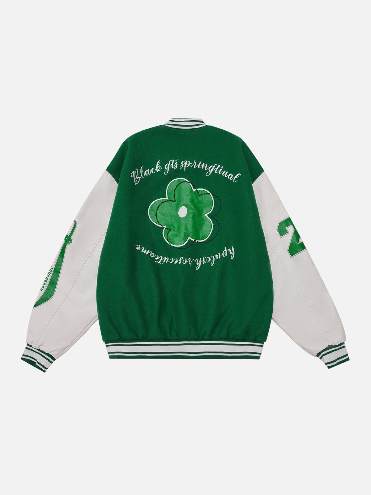 Vintage R Embroidery Varsity Jacket sold by Yugen Theory product image thumbnail 2