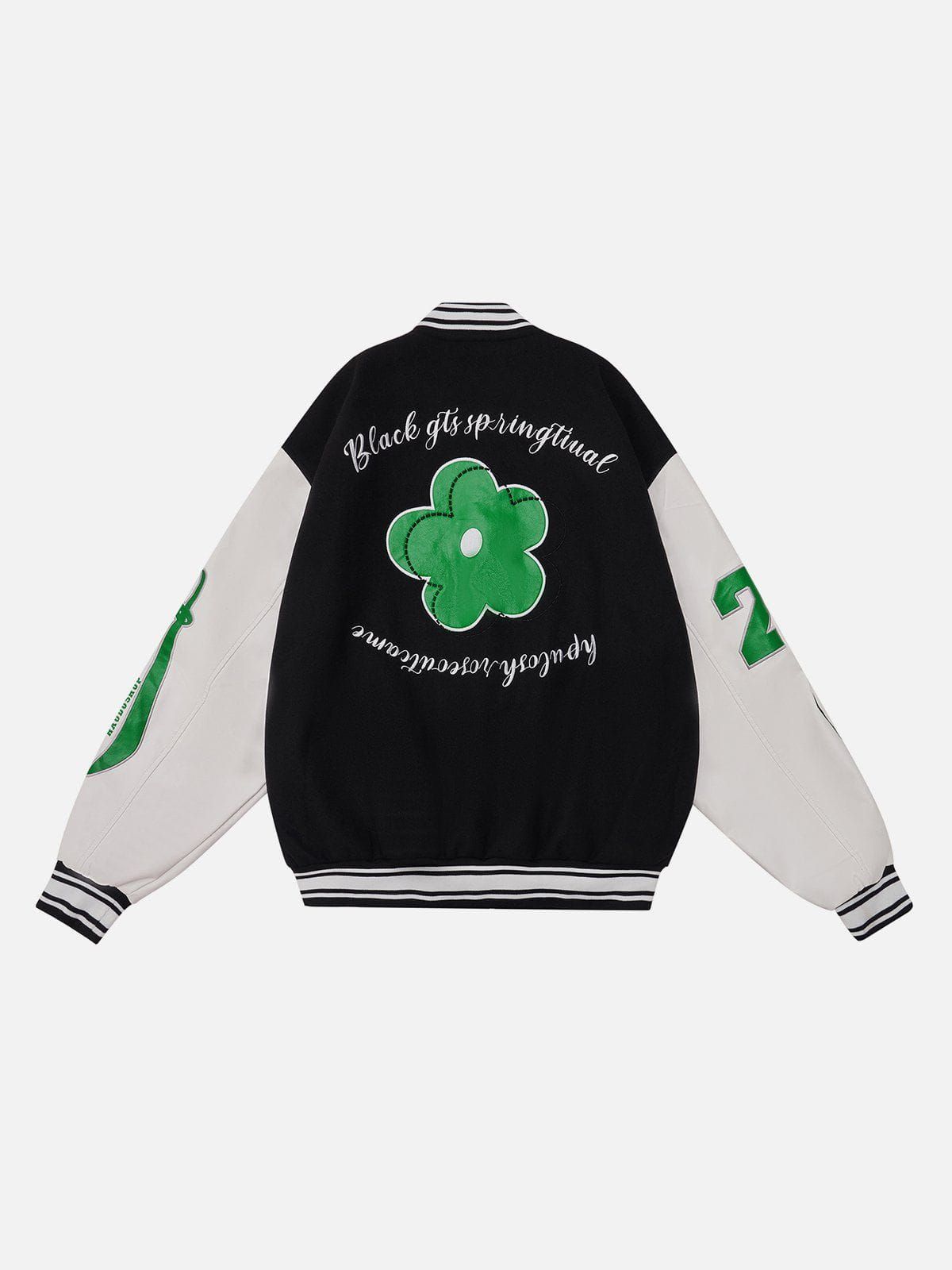 Vintage R Embroidery Varsity Jacket sold by Yugen Theory product image thumbnail 4