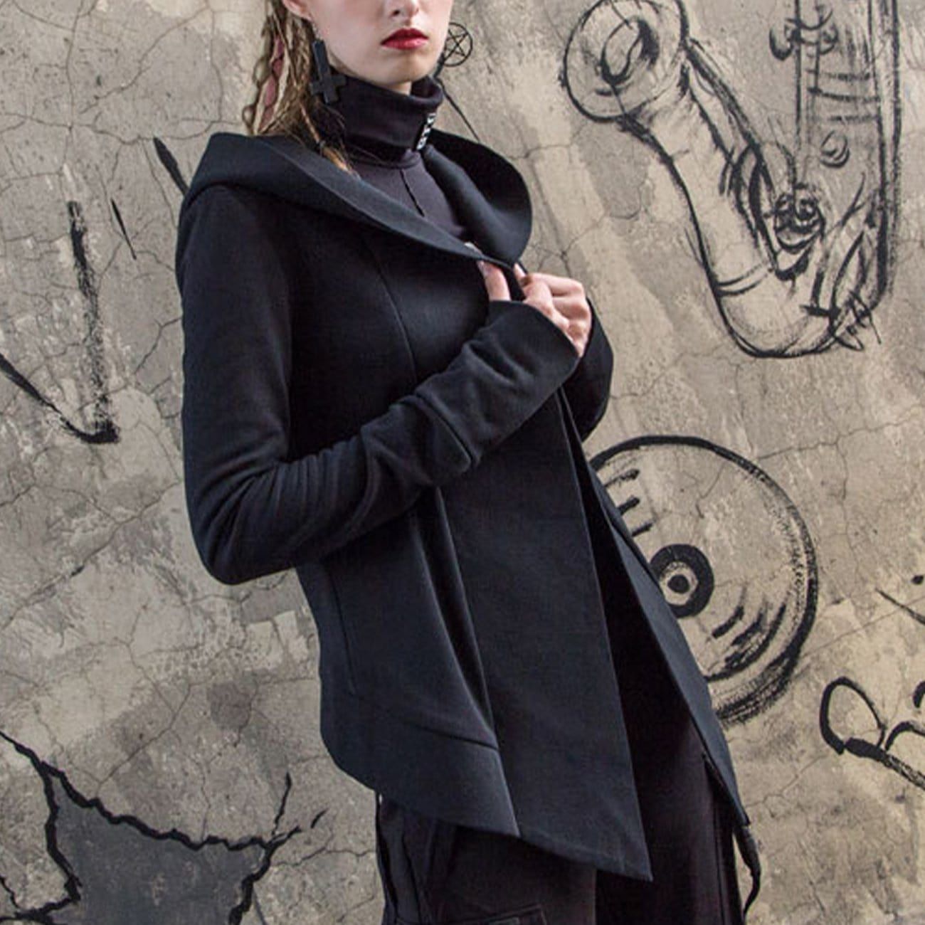 Dark Irregular Witch Cloak Cardigan Jacket sold by Yugen Theory product image thumbnail 3