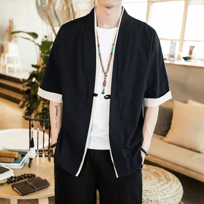 Black Short Sleeves Classic Kimono Cardigan sold by Yugen Theory product image thumbnail 4