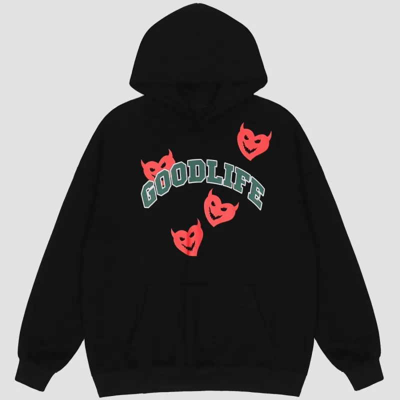Little Devil Print Oversized Hoodie sold by Yugen Theory