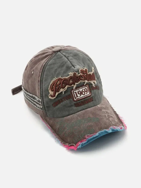 Vintage Embroidered Hole Baseball Cap sold by Yugen Theory