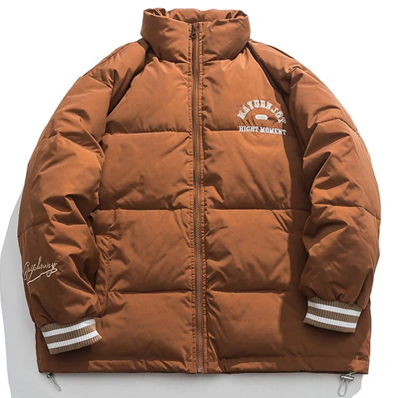 Winter Quilted Coat Embroidery Letter sold by Yugen Theory