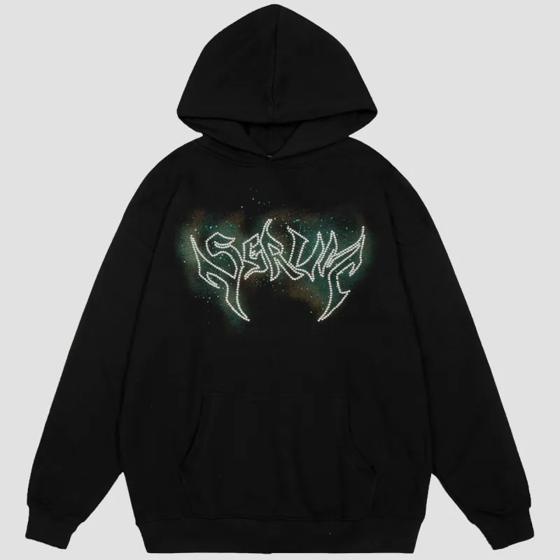 Tie Dye Letters Drill Hoodie sold by Yugen Theory