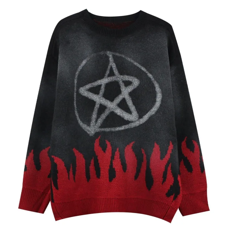 Flame Magic Circle Knitted Sweater sold by Yugen Theory