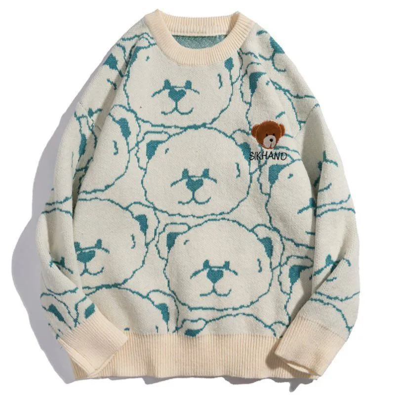 Lazy Jacquard Sweater Full Bear sold by Yugen Theory