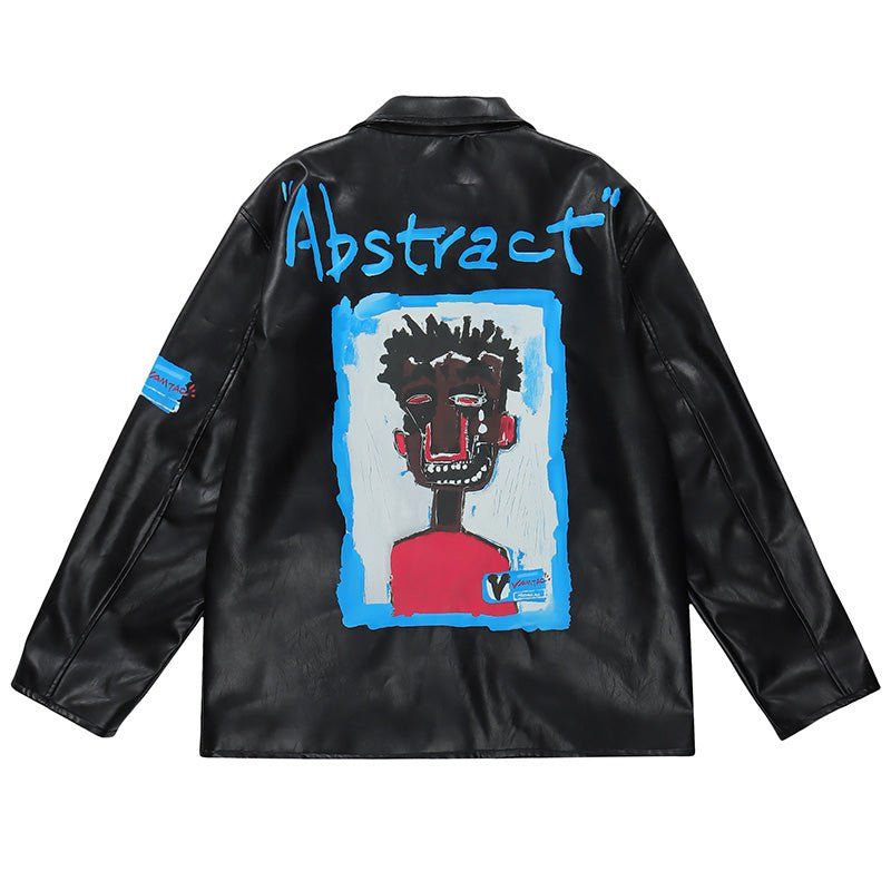 Vintage Leather Jacket Abstract Person sold by Yugen Theory